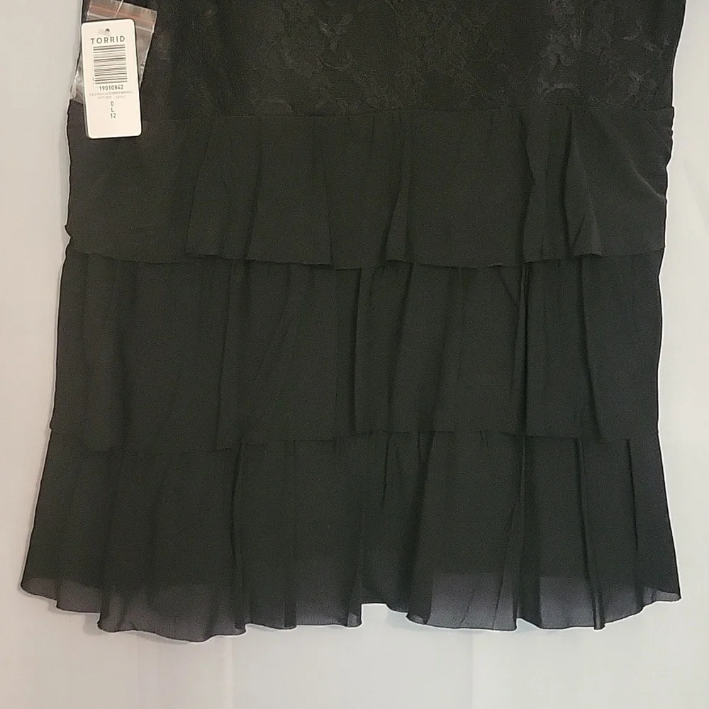 Women's Torrid Black Lace Babydoll Top NWT Sz 0 L 12 - Picture 7 of 11